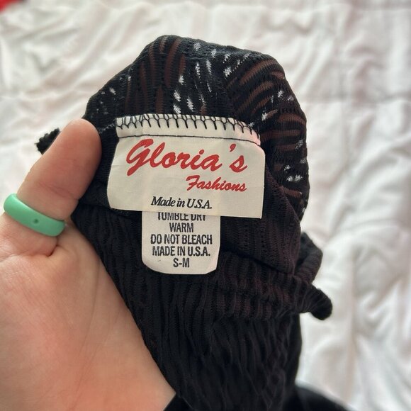 Womens S-M Gloria’s Fashions Black Bathing Suit Cover Up Resort Wear Beach VTG - Picture 5 of 7